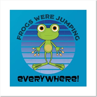 Kids Passover Pesach Frogs Were Jumping Everywhere Cute Retro Posters and Art